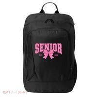 Senior 2026 Coquette Pink Bow Graduation Graduate City Backpack thumb 0