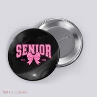 Senior 2026 Coquette Pink Bow Graduation Graduate Button thumb 0