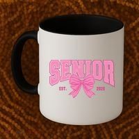 Senior 2026 Coquette Pink Bow Graduation Graduate Coffee Mug thumb 2