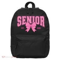 Senior 2026 Coquette Pink Bow Graduation Graduate 16 in Basic Backpack thumb 0