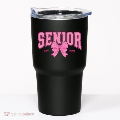 Senior 2026 Coquette Pink Bow Graduation Graduate Tumbler