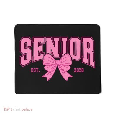 Senior 2026 Coquette Pink Bow Graduation Graduate Mousepad