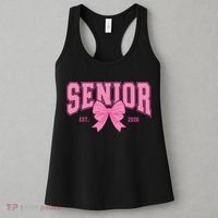 Senior 2026 Coquette Pink Bow Graduation Graduate Women's Tank Top thumb 3