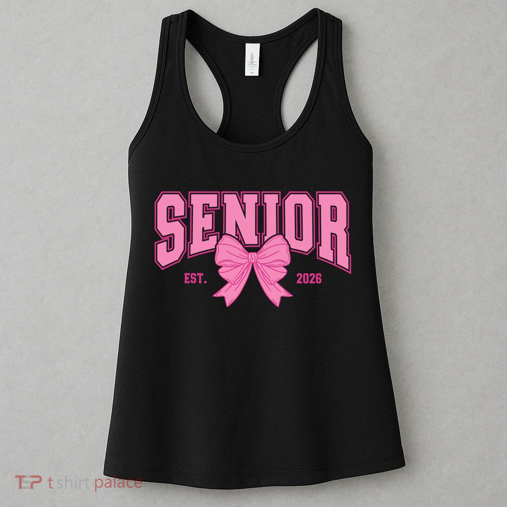 Senior 2026 Coquette Pink Bow Graduation Graduate Women's Tank Top