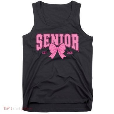 Senior 2026 Coquette Pink Bow Graduation Graduate Tank Top