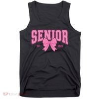 Senior 2026 Coquette Pink Bow Graduation Graduate Tank Top thumb 0