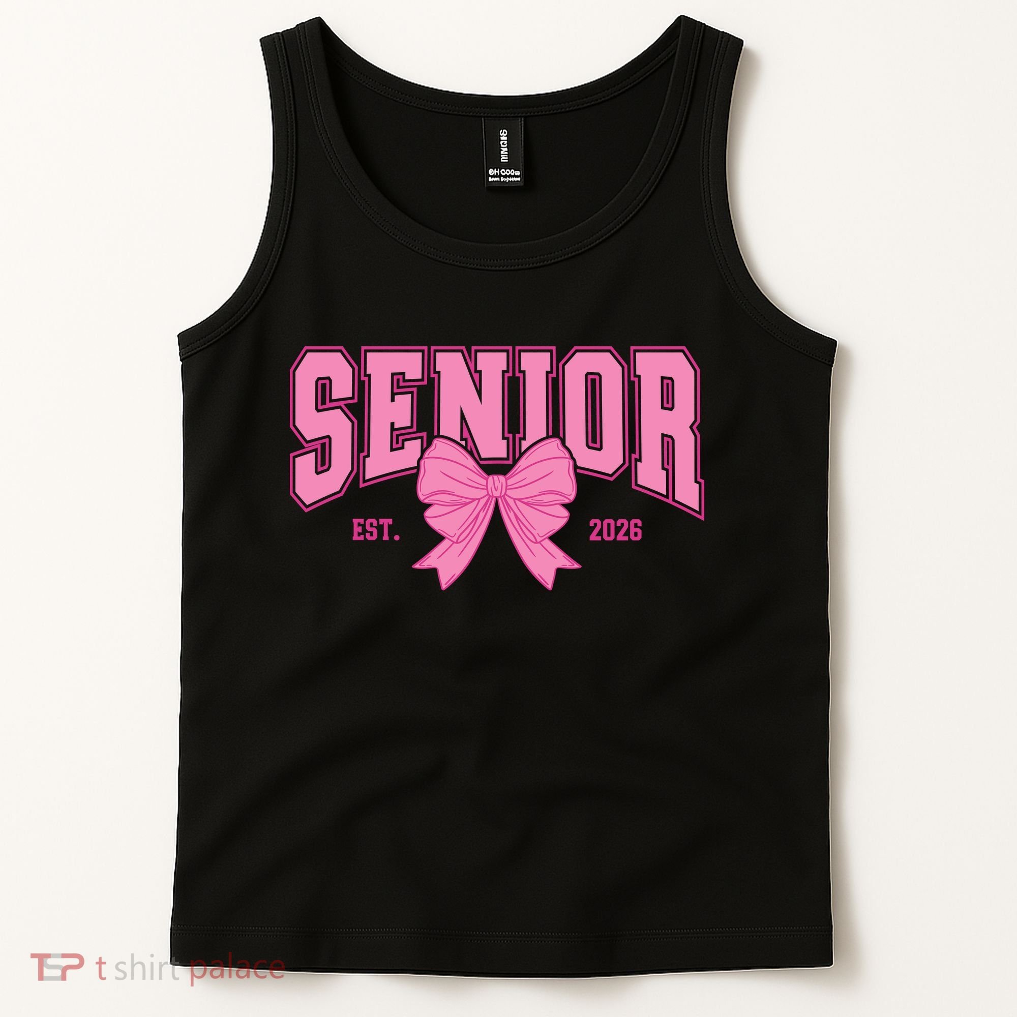 Senior 2026 Coquette Pink Bow Graduation Graduate Tank Top