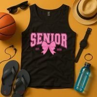 Senior 2026 Coquette Pink Bow Graduation Graduate Tank Top thumb 4