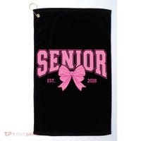 Senior 2026 Coquette Pink Bow Graduation Graduate Golf Towel thumb 0