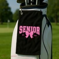 Senior 2026 Coquette Pink Bow Graduation Graduate Golf Towel thumb 2