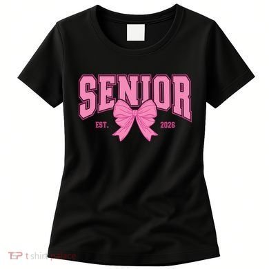 Senior 2026 Coquette Pink Bow Graduation Graduate Women's T-Shirt