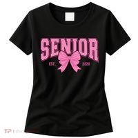 Senior 2026 Coquette Pink Bow Graduation Graduate Women's T-Shirt thumb 0