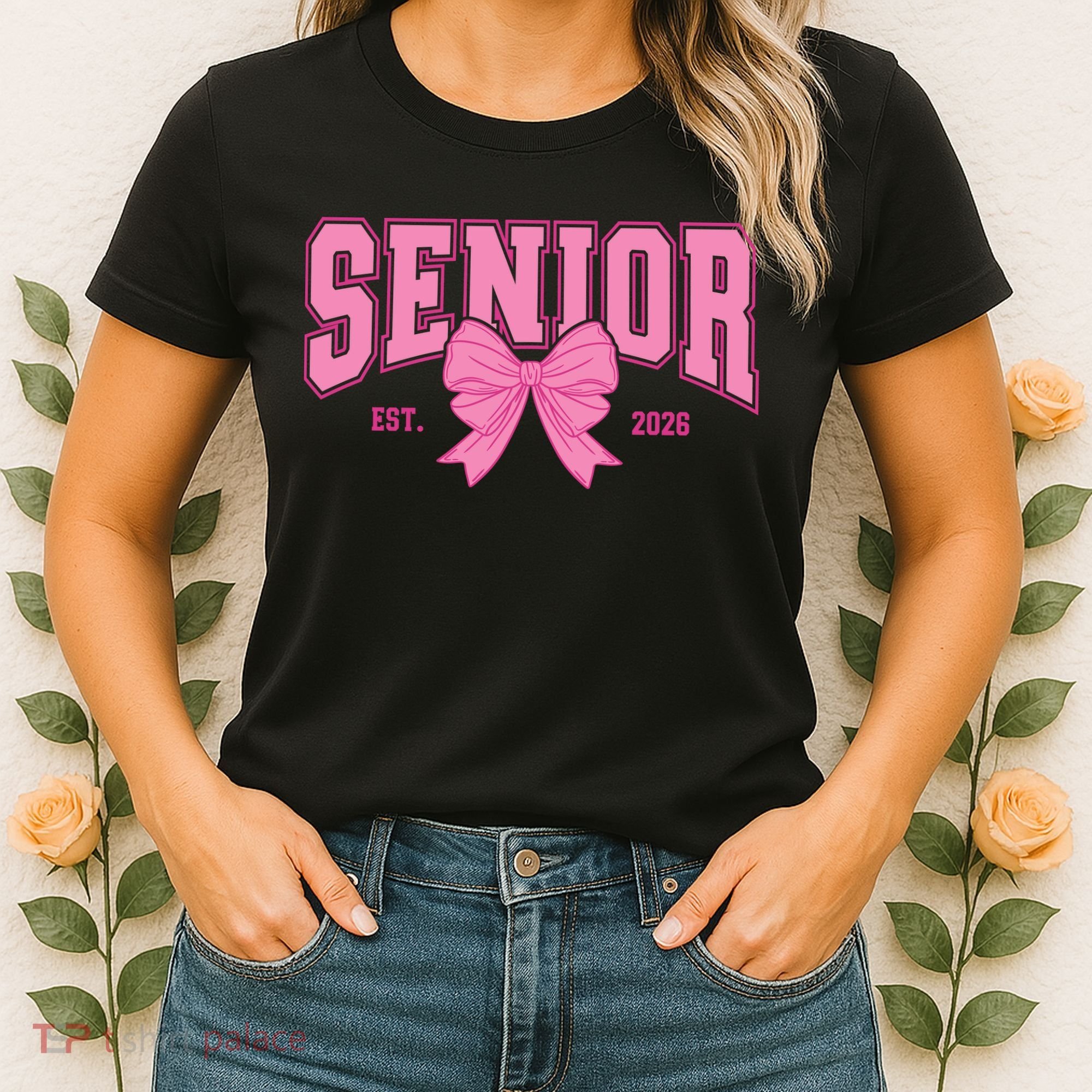 Senior 2026 Coquette Pink Bow Graduation Graduate Women's T-Shirt