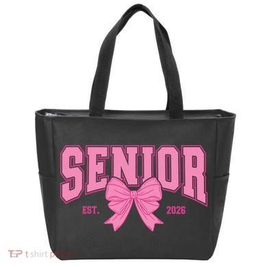 Senior 2026 Coquette Pink Bow Graduation Graduate Tote Bag
