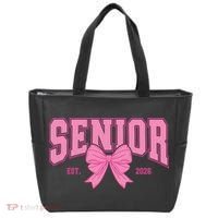 Senior 2026 Coquette Pink Bow Graduation Graduate Tote Bag thumb 0