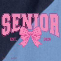 Senior 2026 Coquette Pink Bow Graduation Graduate Raglan Baseball Sleeve Shirt thumb 2