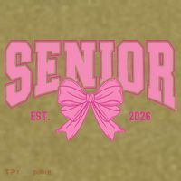 Senior 2026 Coquette Pink Bow Graduation Graduate Garment-Dyed Women's Muscle Tee thumb 6