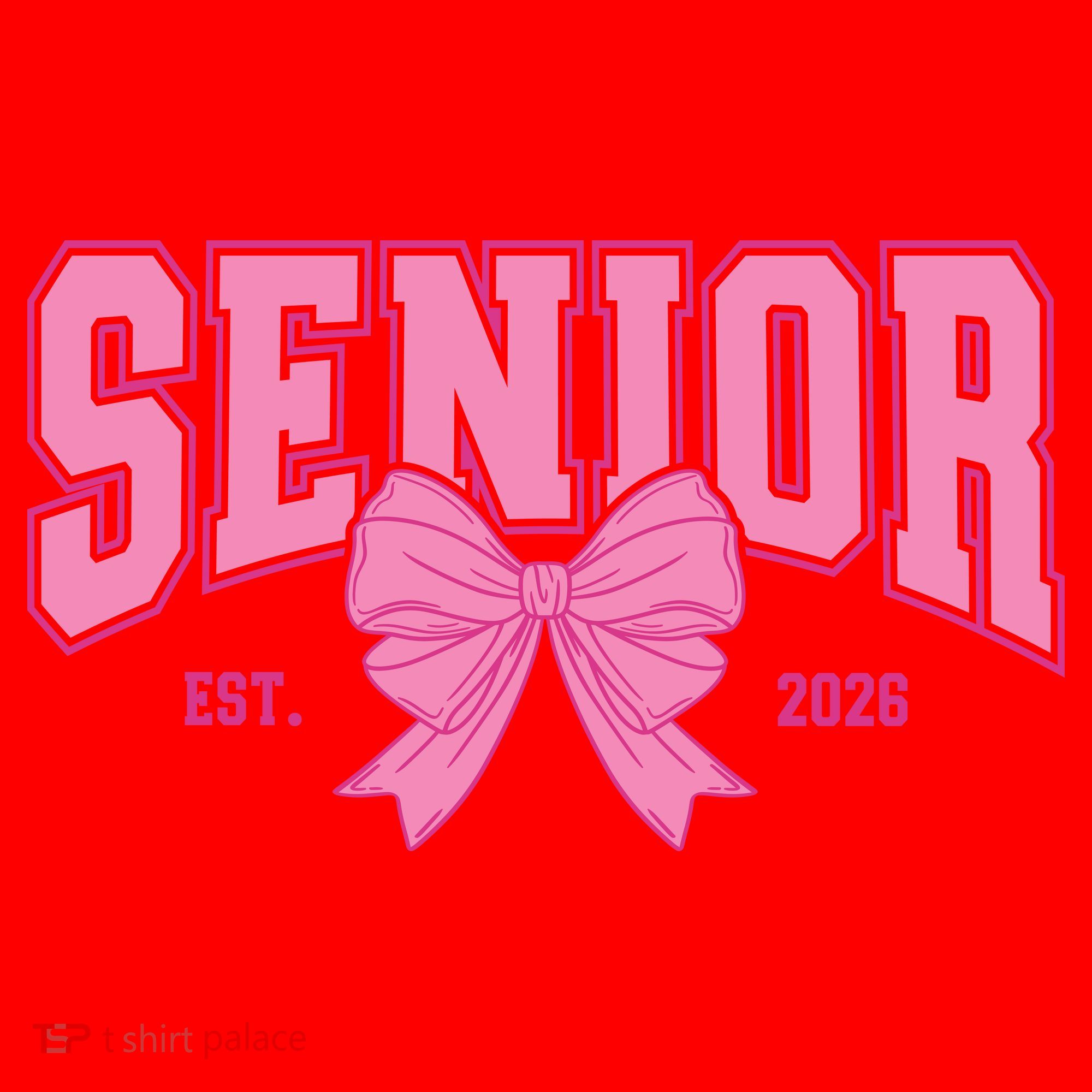 Senior 2026 Coquette Pink Bow Graduation Graduate Santa Hat