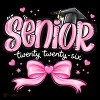 Senior 2026 Gril Graduate Graduation Stripe Pom Pom Beanie thumb 2