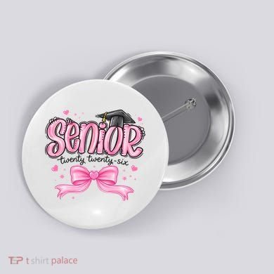 Senior 2026 Gril Graduate Graduation Button