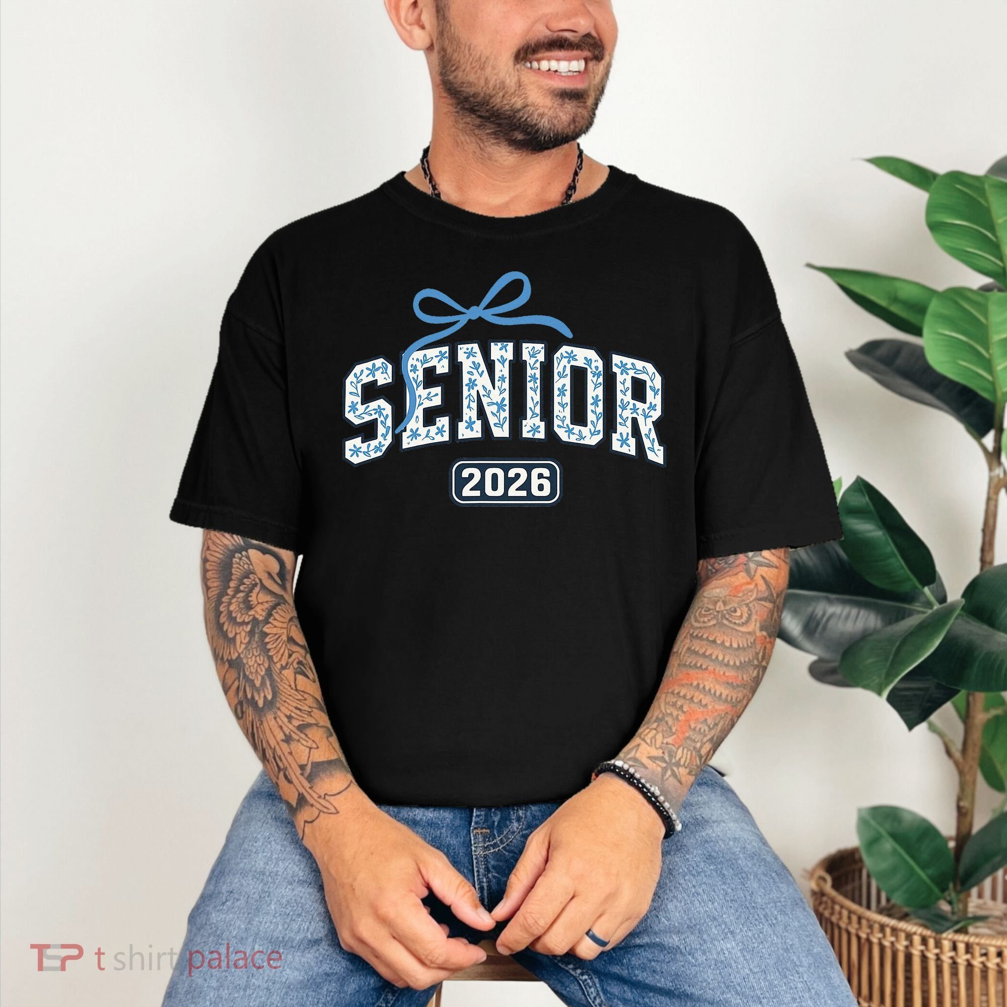 Senior 2026 Graduation Floral Pattern Comfort Colors T-Shirt