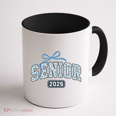 Senior 2026 Graduation Floral Pattern Coffee Mug back