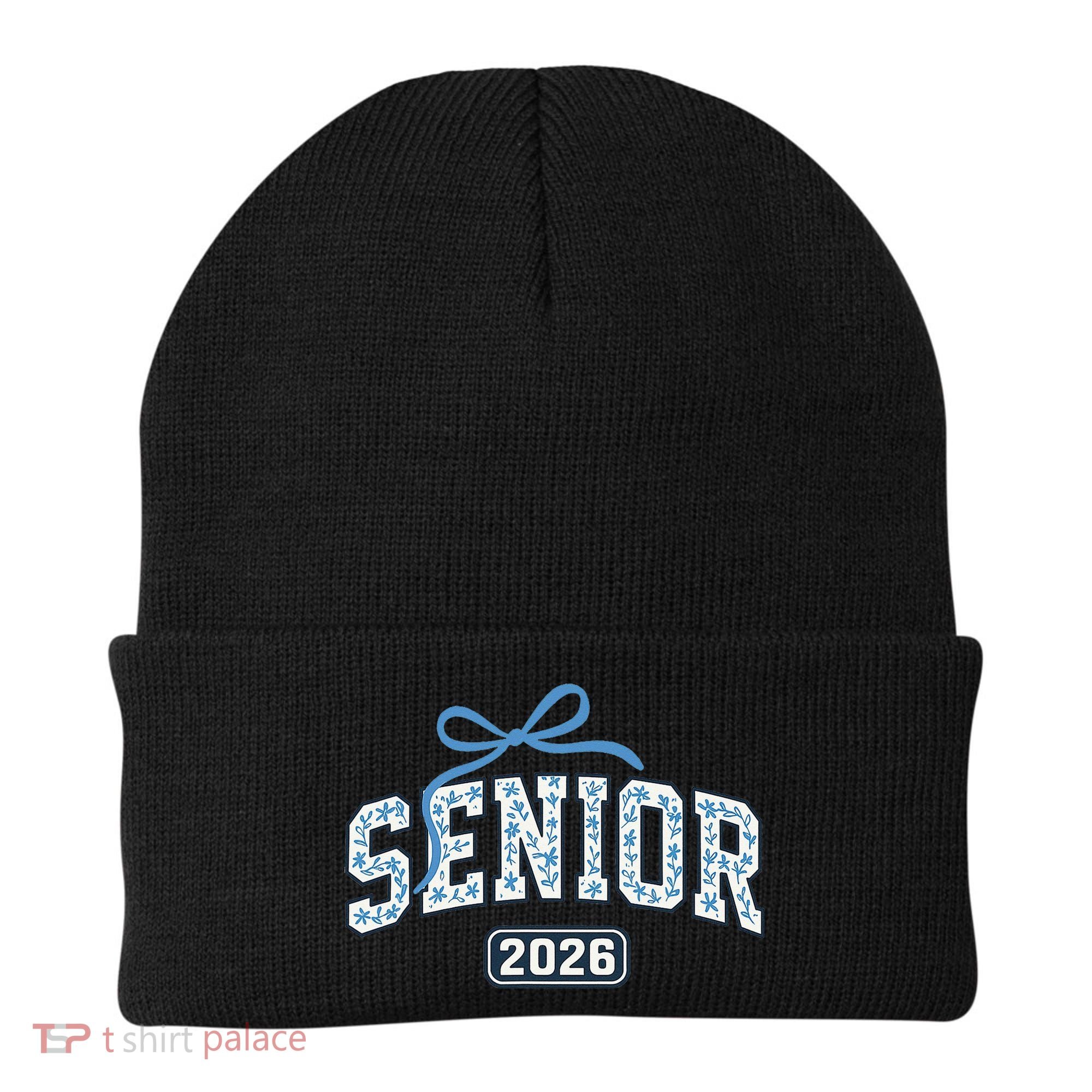 Senior 2026 Graduation Floral Pattern Beanie