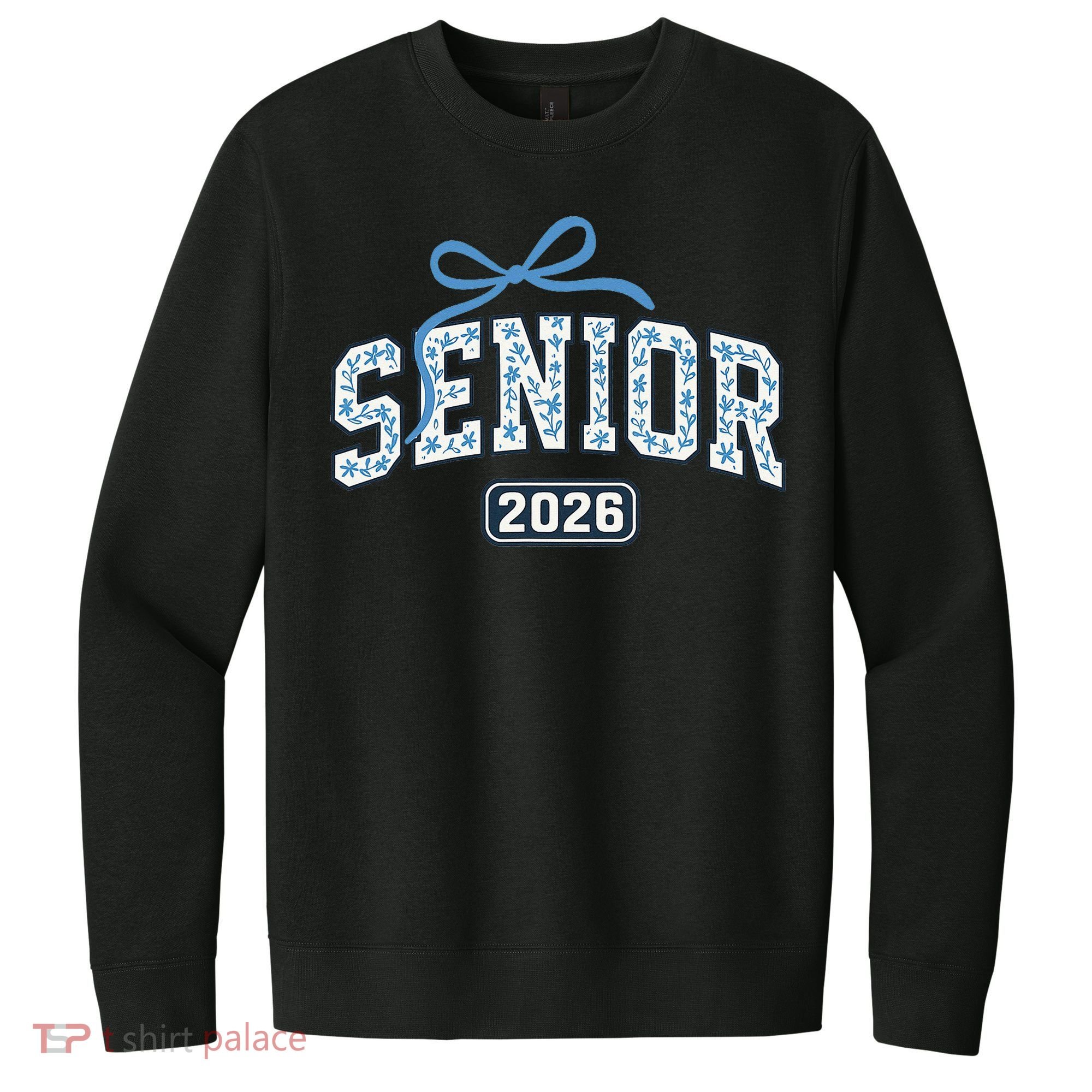 Senior 2026 Graduation Floral Pattern V.I.T. Fleece Crew Sweatshirt