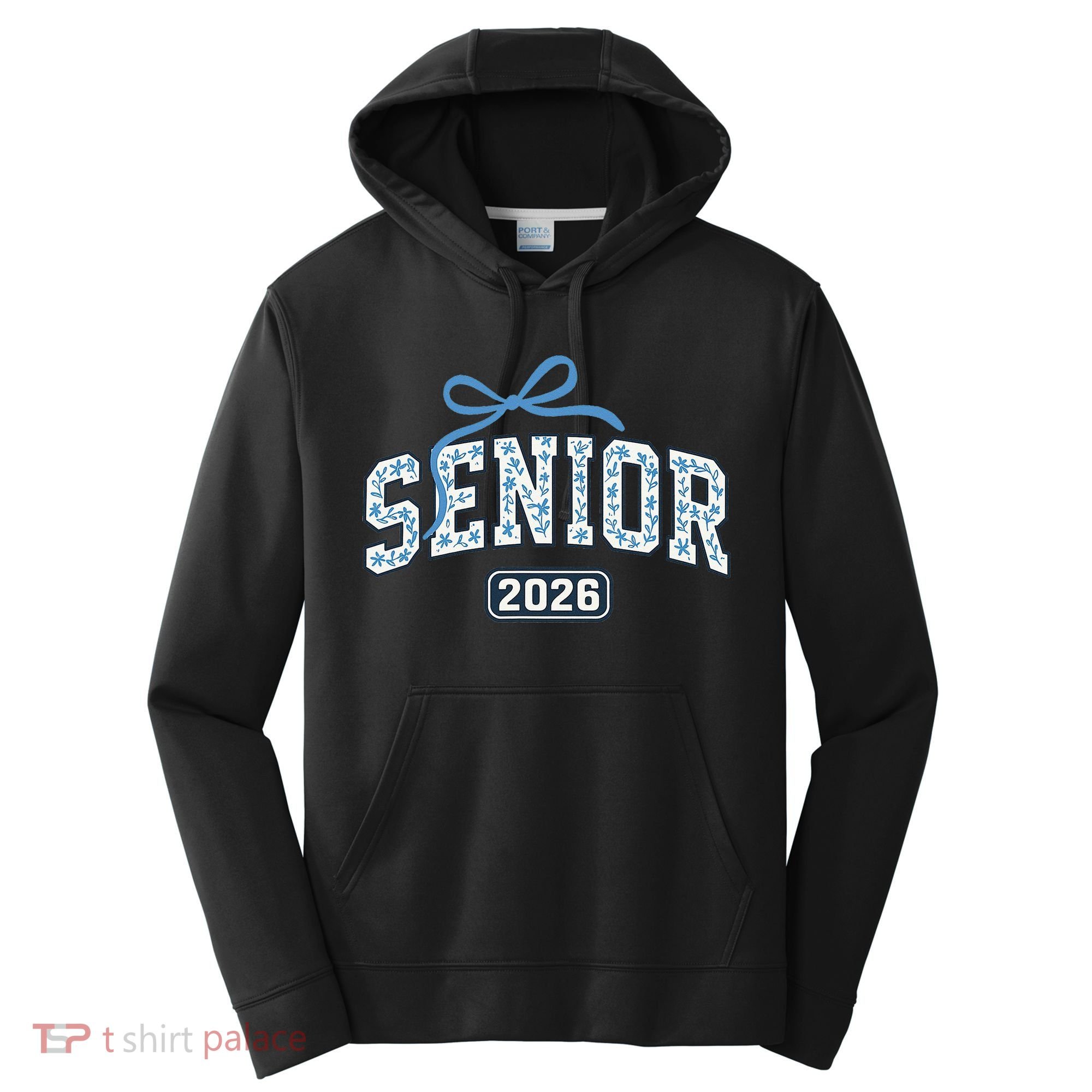 Senior 2026 Graduation Floral Pattern Performance Fleece Hoodie