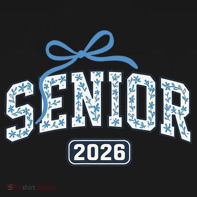 Senior 2026 Graduation Floral Pattern Performance Fleece Hoodie