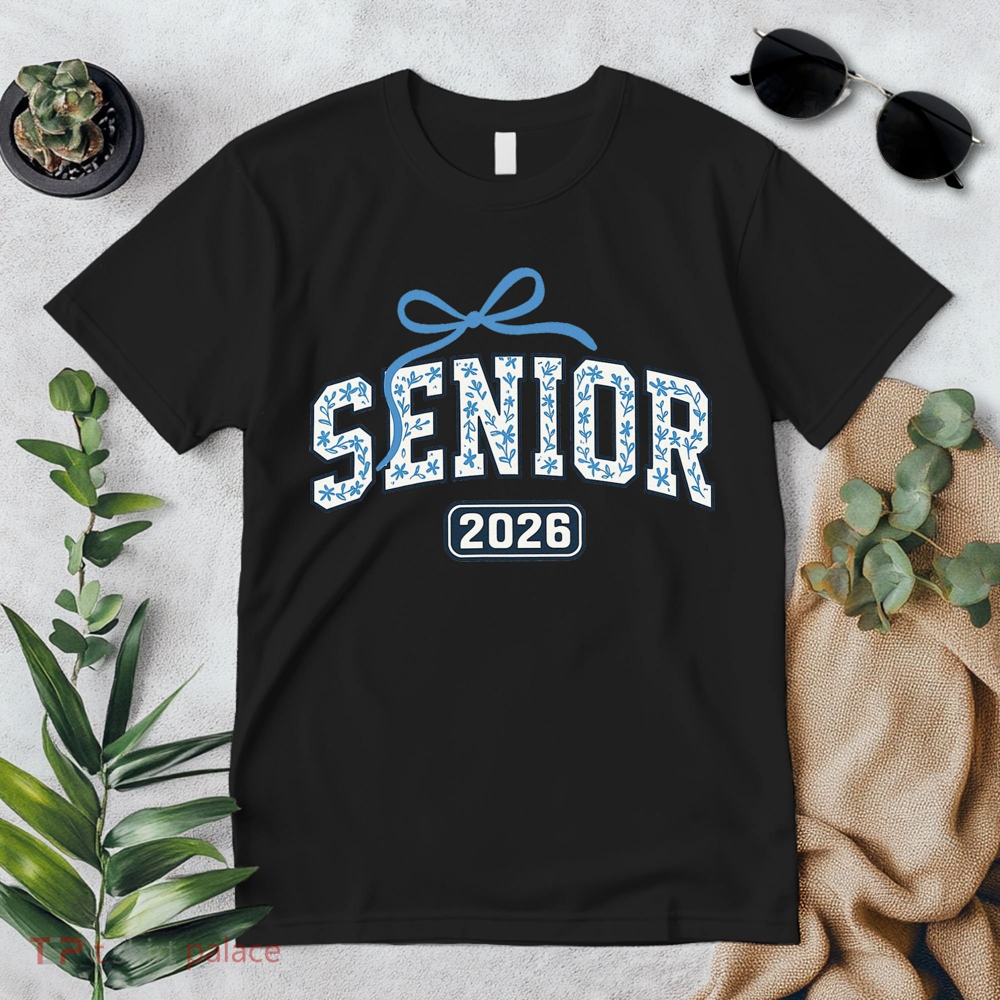 Senior 2026 Graduation Floral Pattern Premium T-Shirt