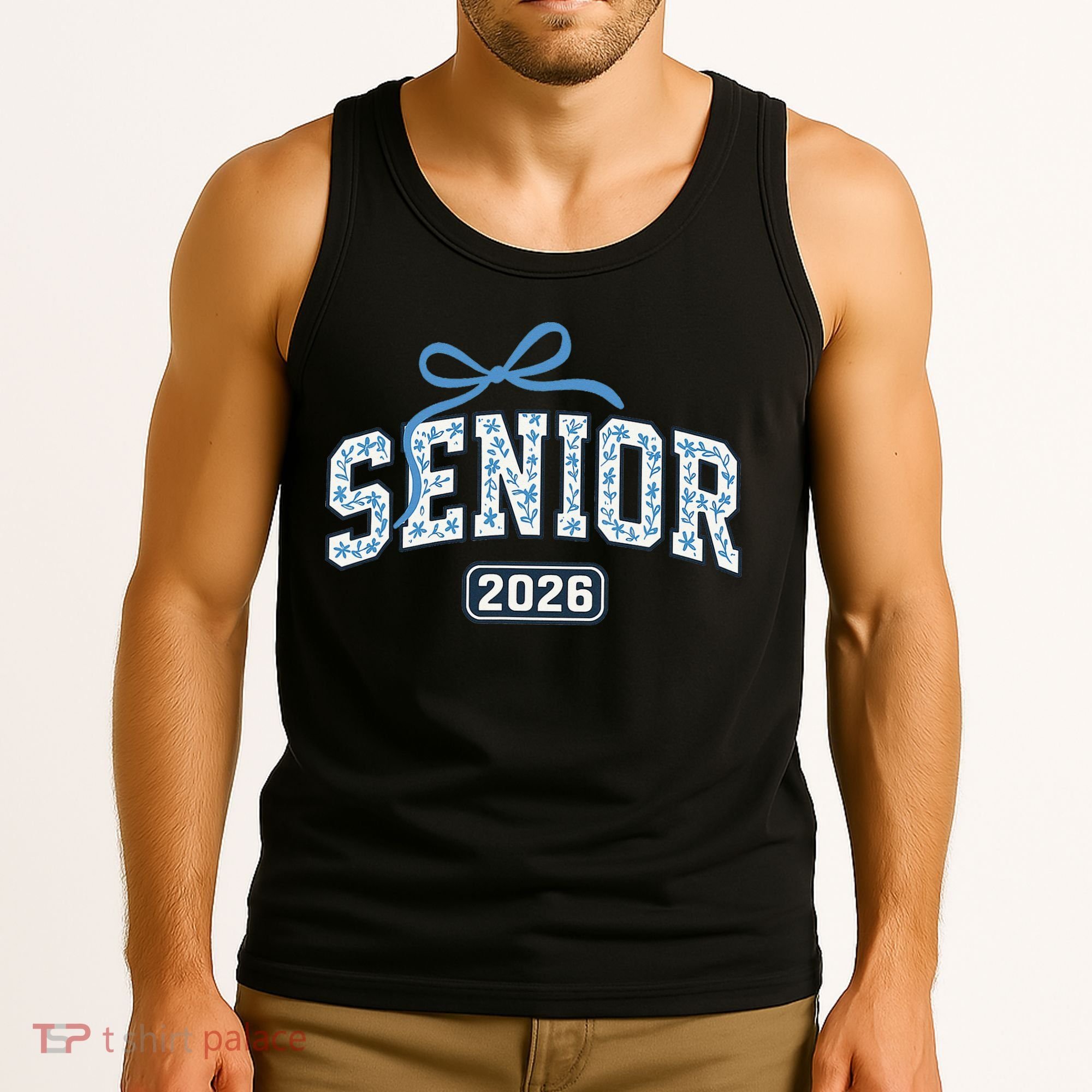 Senior 2026 Graduation Floral Pattern Tank Top