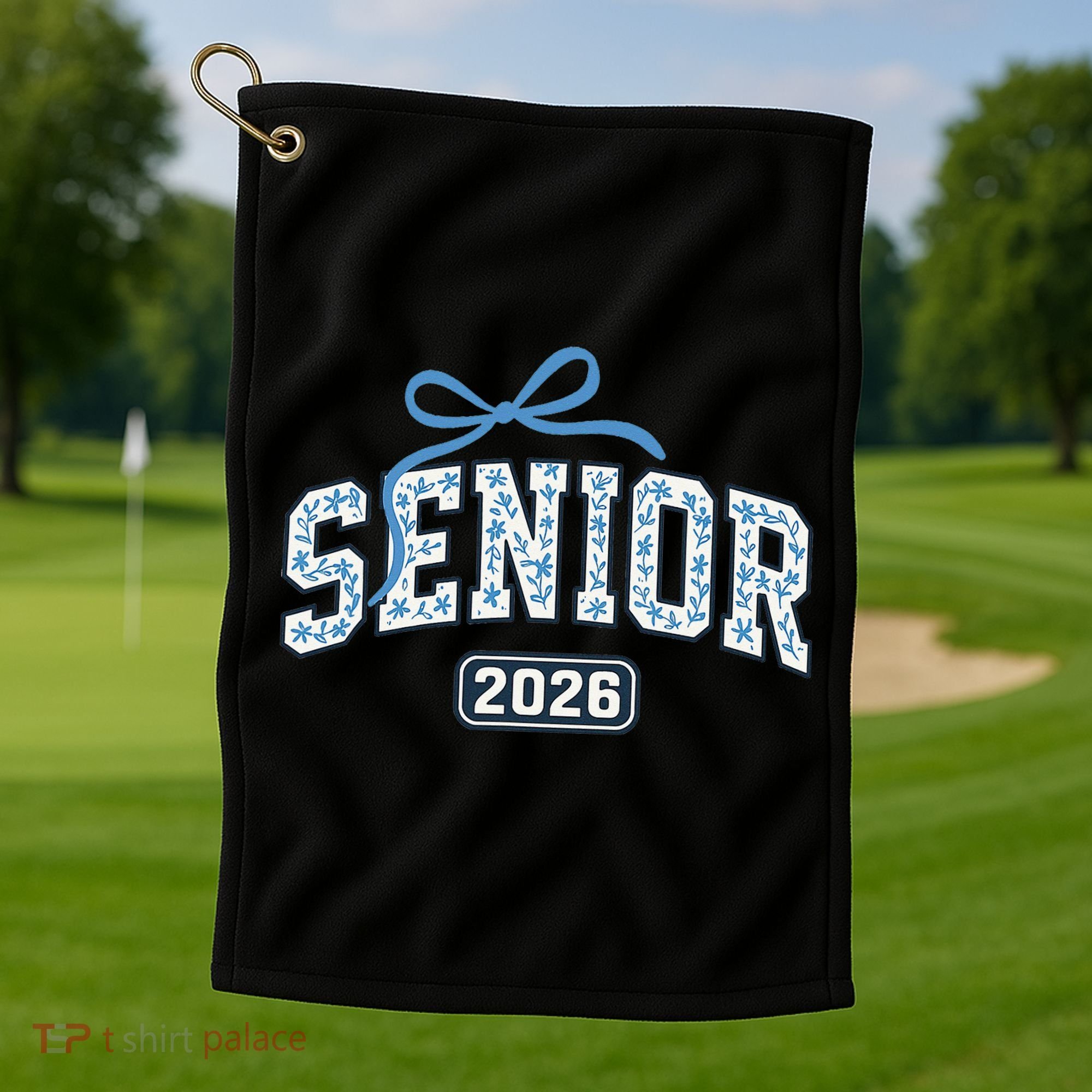 Senior 2026 Graduation Floral Pattern Golf Towel