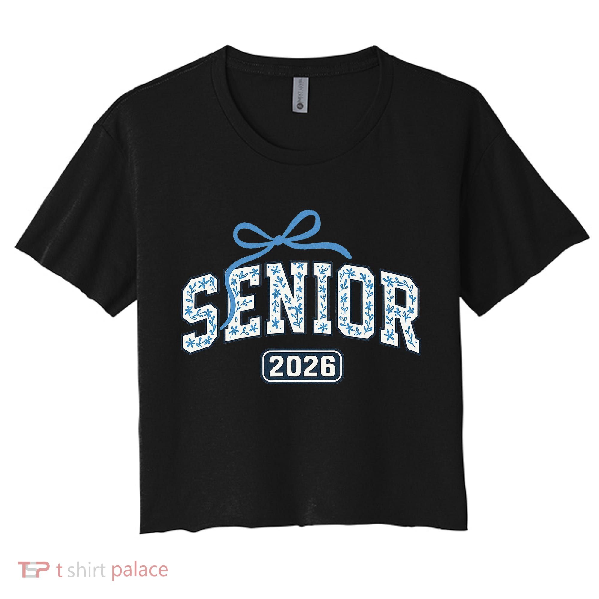 Senior 2026 Graduation Floral Pattern Women's Crop Top Tee