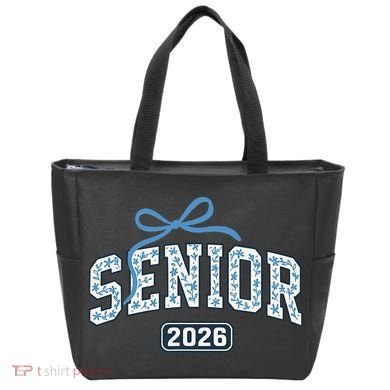 Senior 2026 Graduation Floral Pattern Tote Bag