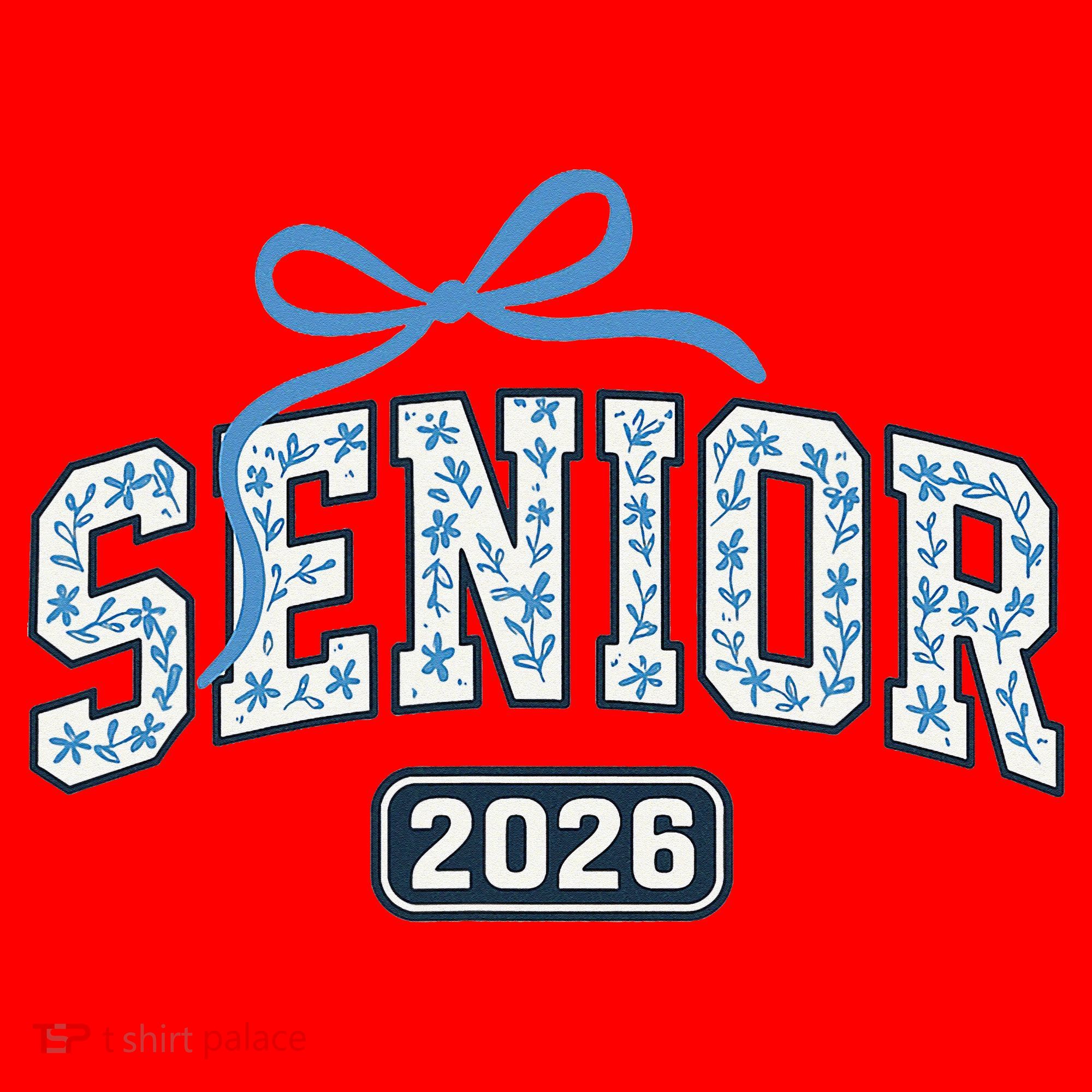 Senior 2026 Graduation Floral Pattern Santa Hat