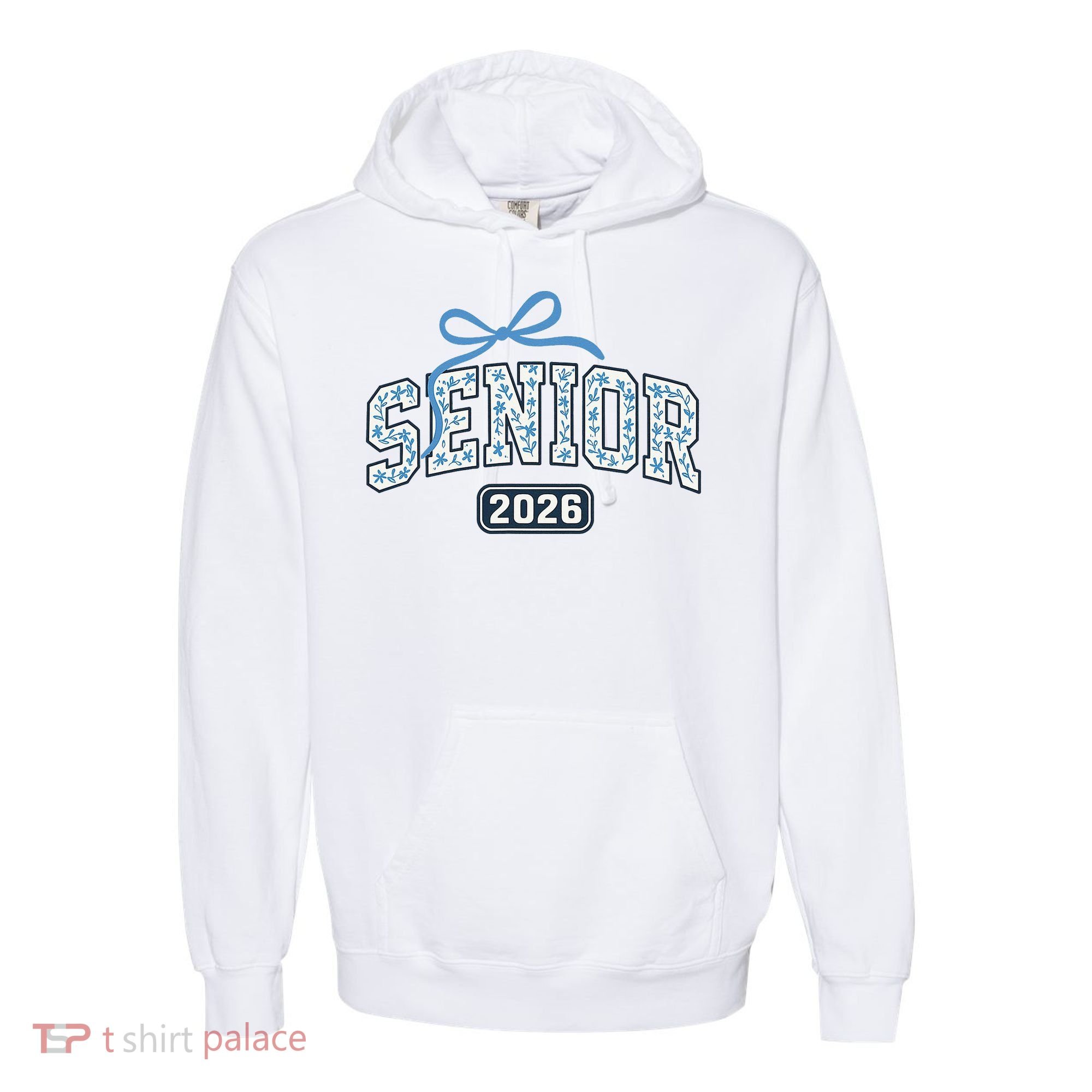 Senior 2026 Graduation Floral Pattern Comfort Colors Garment-Dyed Hooded Sweatshirt