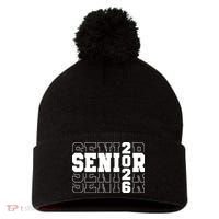 Senior 2026 High School Graduation Pom Pom 12in Knit Beanie thumb 0