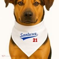Santurce 21 Puerto Rico Baseball Boricua USA-Made Doggie Bandana thumb 1