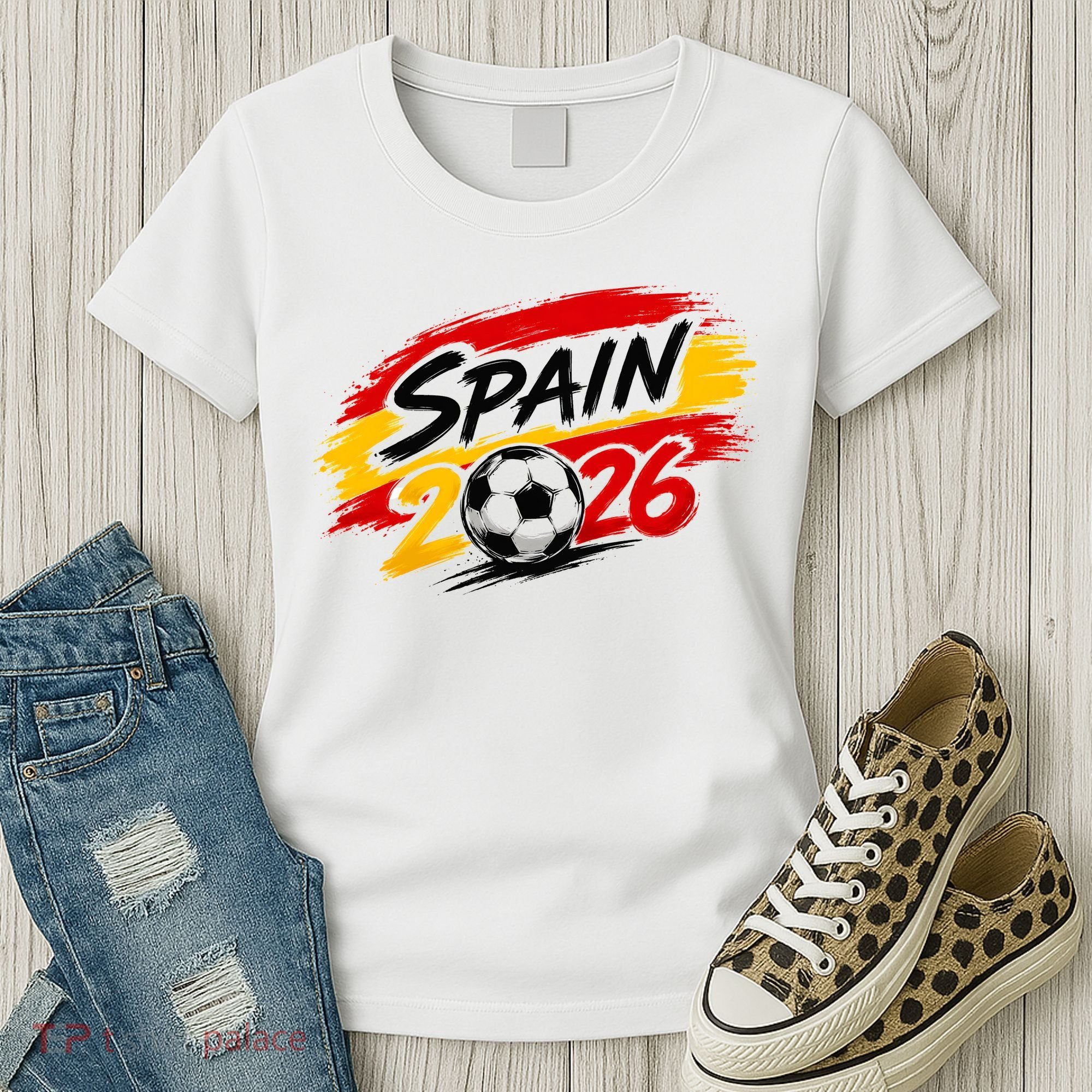 Spain 2026 Soccer Fan Apparel Champions Women's T-Shirt