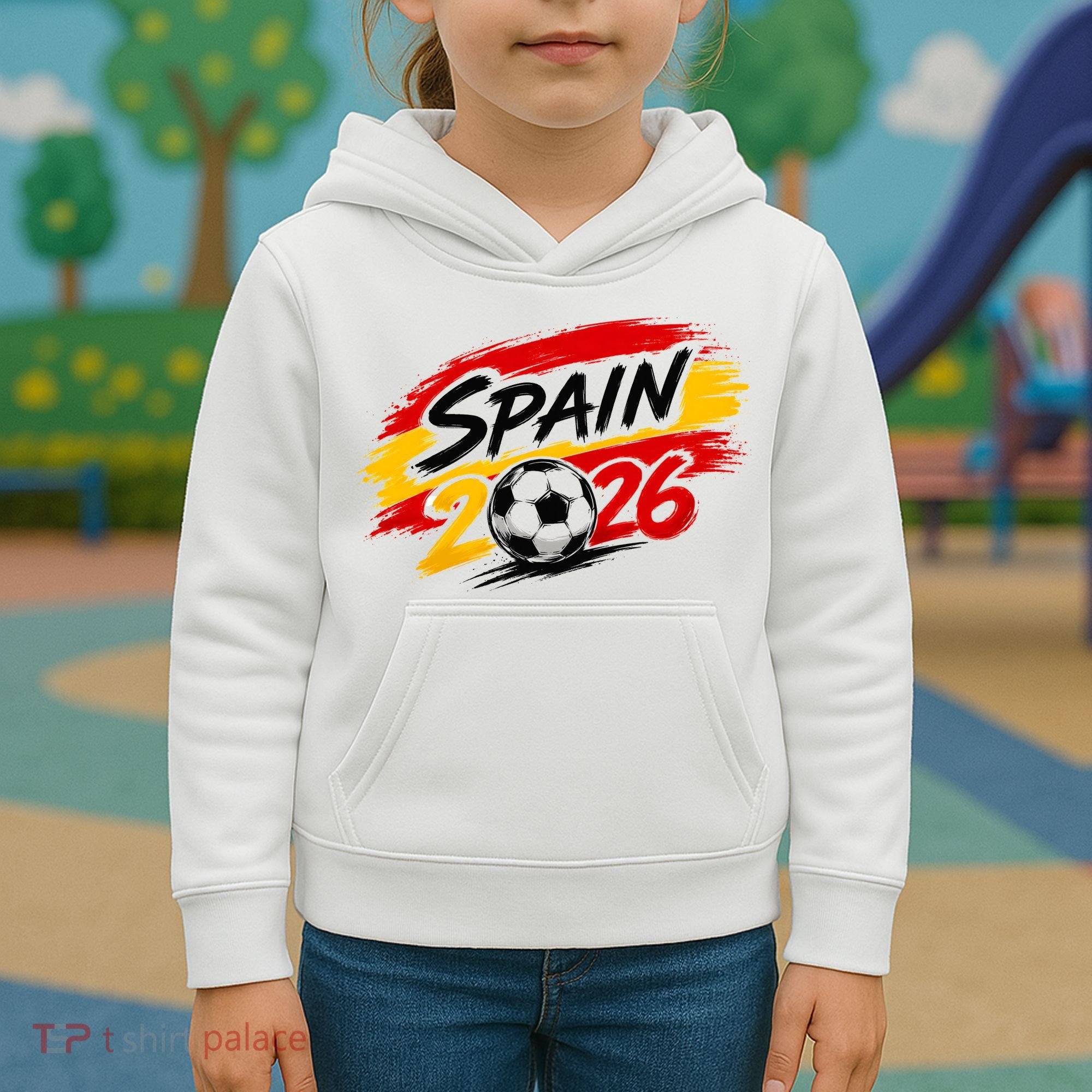 Spain 2026 Soccer Fan Apparel Champions Kids Hoodie