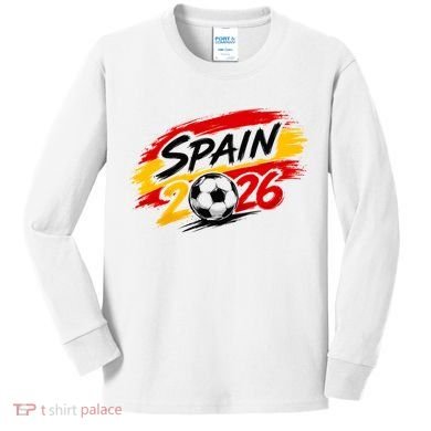 Spain 2026 Soccer Fan Apparel Champions Kids Long Sleeve Shirt