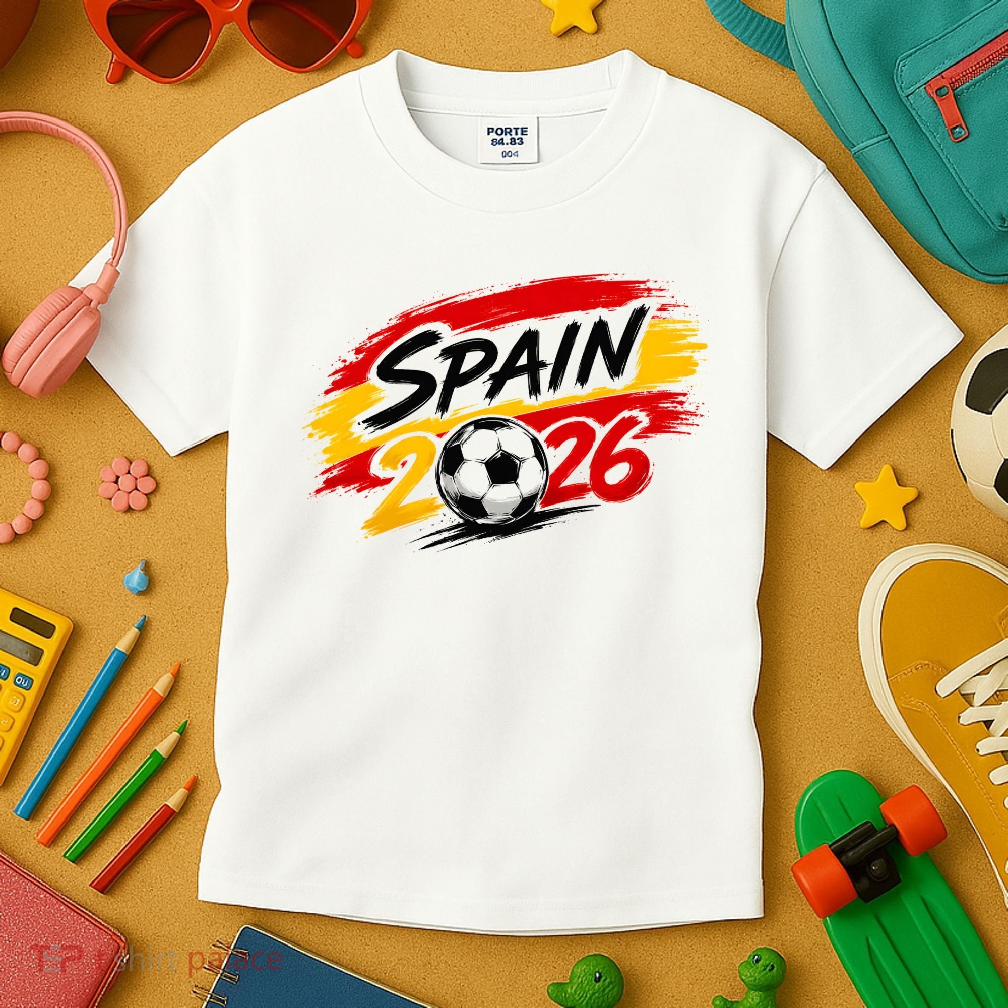 Spain 2026 Soccer Fan Apparel Champions Kids T-Shirt
