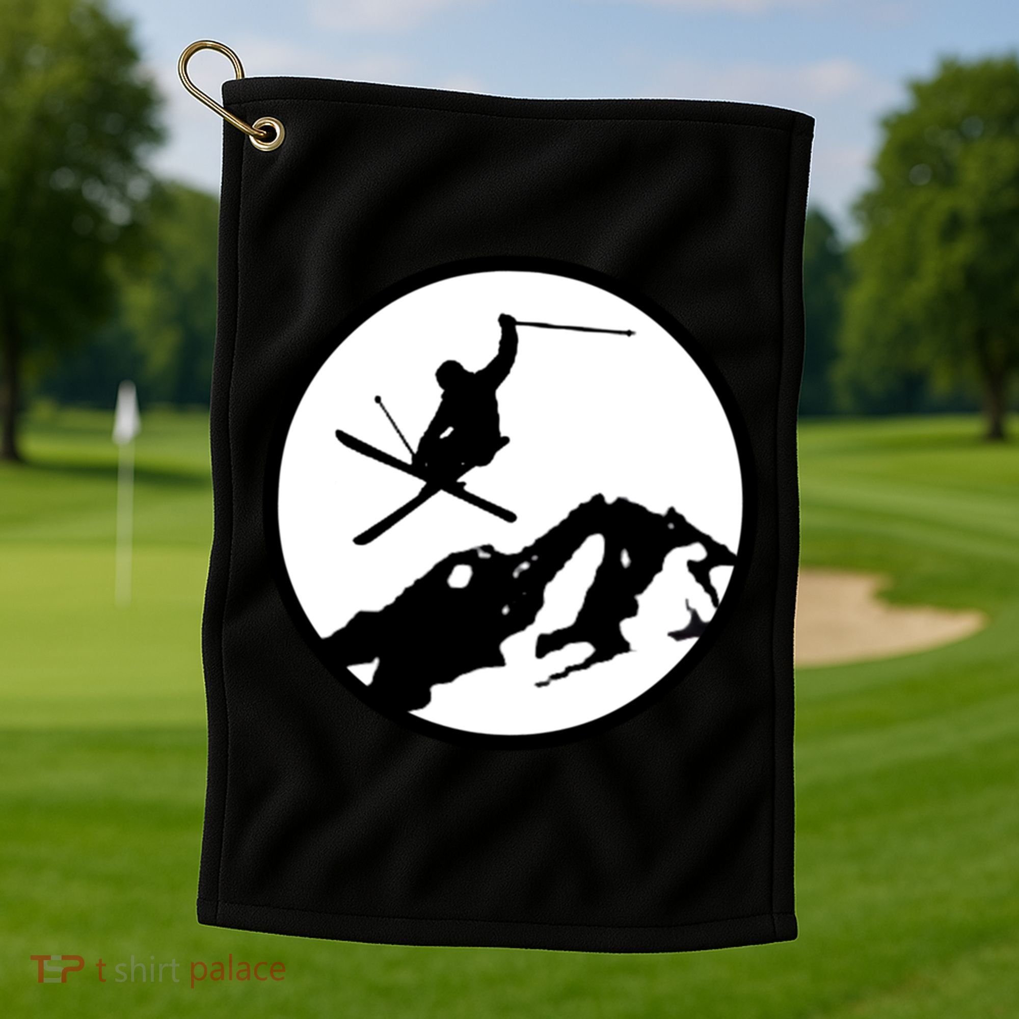 Skiing 2 Golf Towel