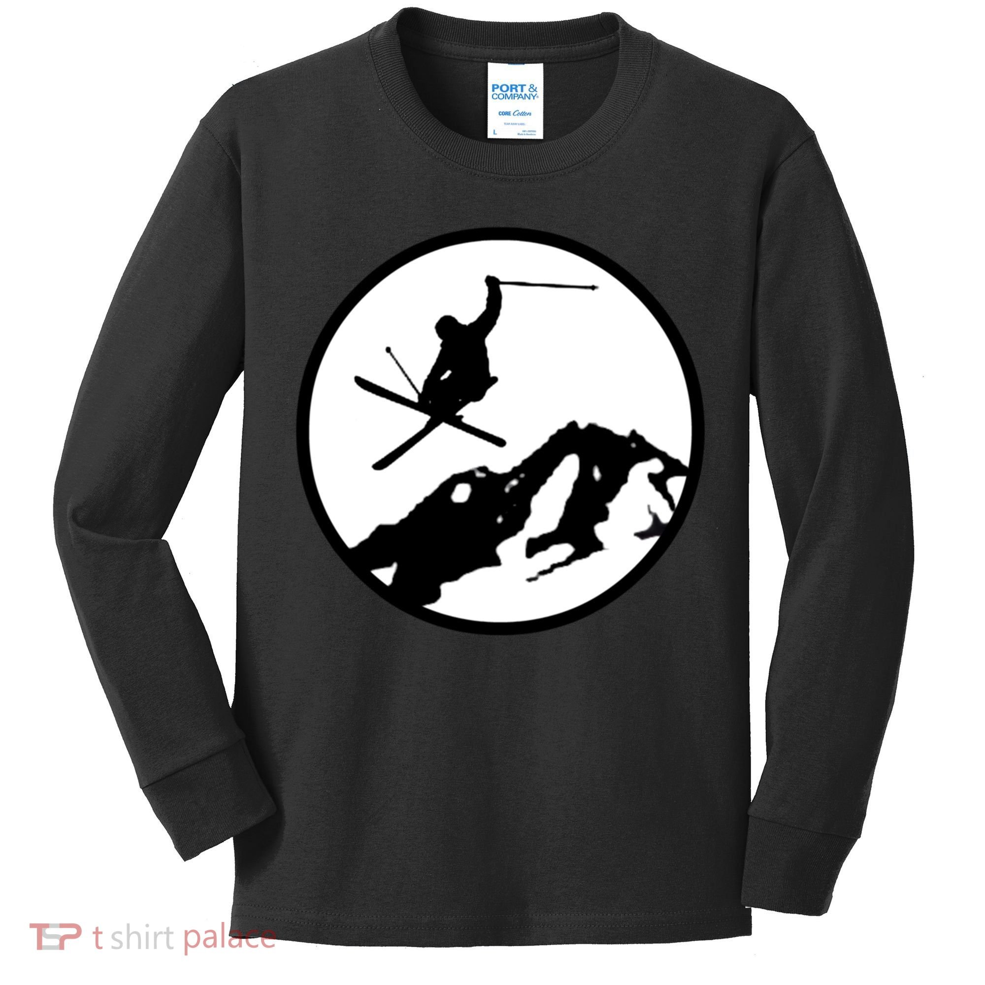 Skiing 2 Kids Long Sleeve Shirt