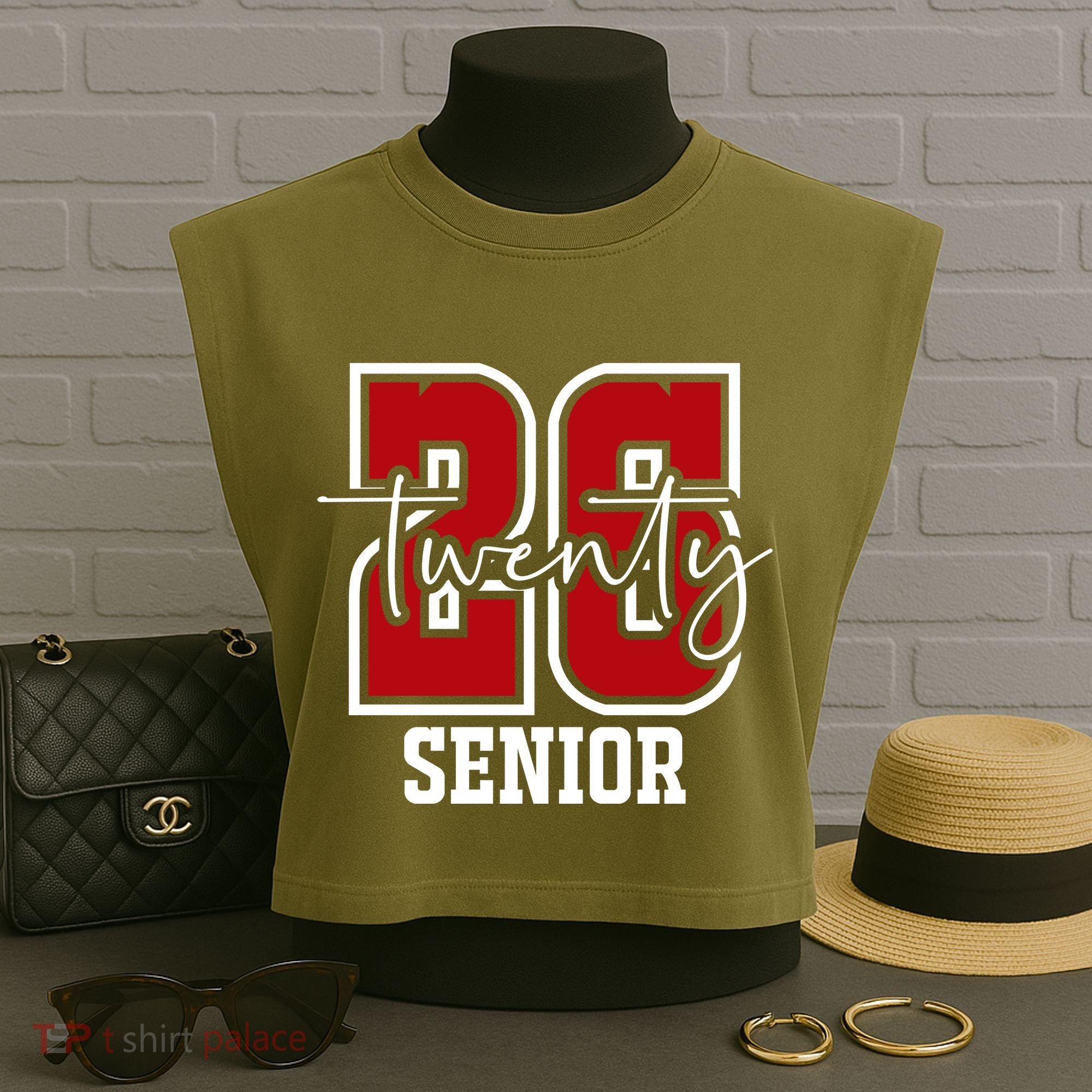 Senior 2026 Twenty 26 High School Graduate Merch Garment-Dyed Women's Muscle Tee