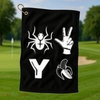 Spider 2 Y Banana Funny Football Lover Player Golf Towel thumb 1