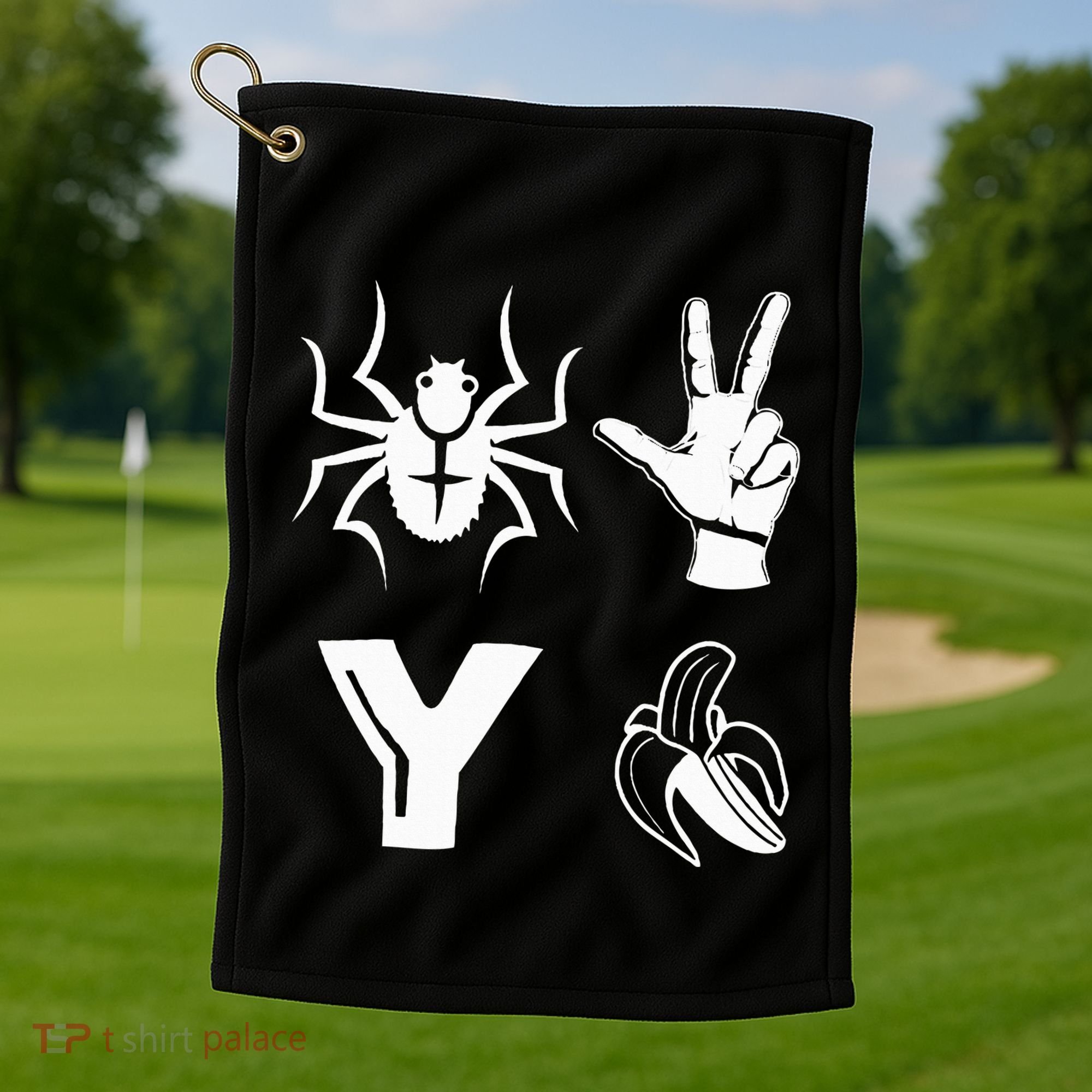 Spider 2 Y Banana Funny Football Lover Player Golf Towel