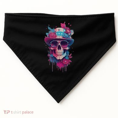 Skull 4th Of July Uncle Sam Skull American Flag Patriotic Meaningful Gift USA-Made Doggie Bandana