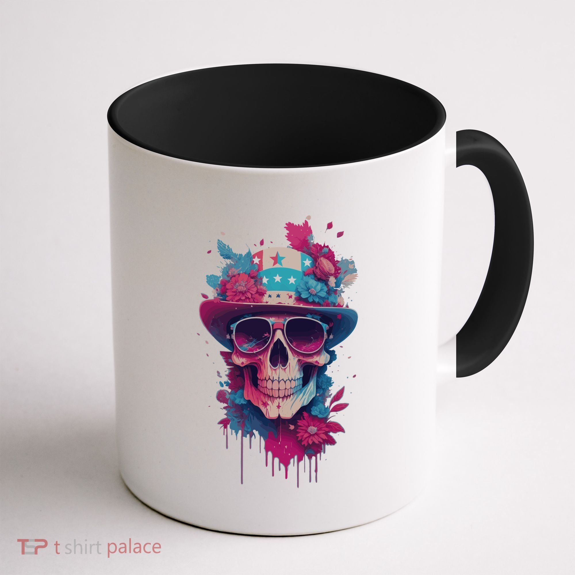 Skull 4th Of July Uncle Sam Skull American Flag Patriotic Meaningful Gift Coffee Mug
